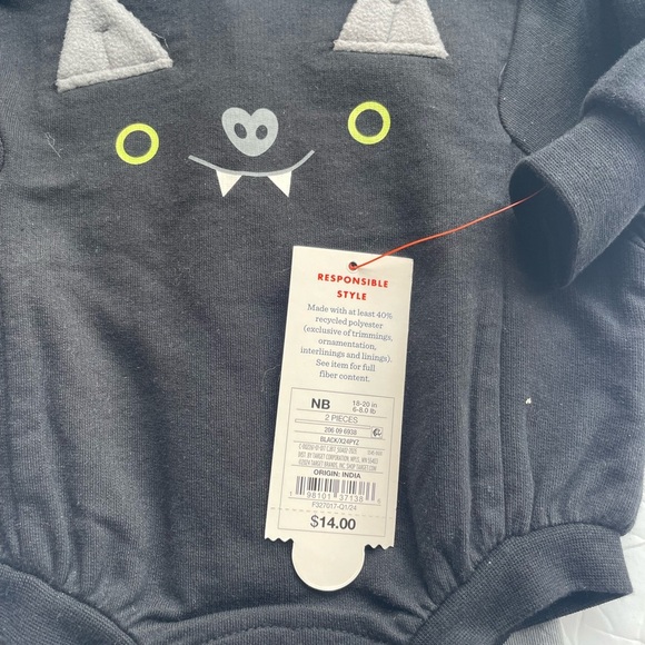 Romper & Leggings Set Bat Face - Cat & Jack NEWBORN - Picture 4 of 5
